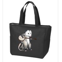 Opossum Playing Banjo Guitar Possum Live Weird Trash Kitty Zip Tote Bag