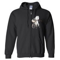 Opossum Playing Banjo Guitar Possum Live Weird Trash Kitty Full Zip Hoodie