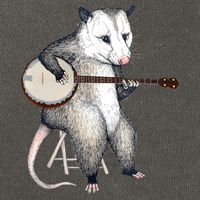Opossum Playing Banjo Guitar Possum Live Weird Trash Kitty Cotton Canvas Backpack