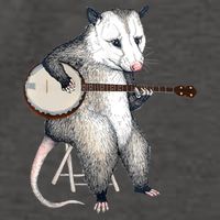 Opossum Playing Banjo Guitar Possum Live Weird Trash Kitty Vector Backpack