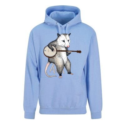 Opossum Playing Banjo Guitar Possum Live Weird Trash Kitty Unisex Surf Hoodie