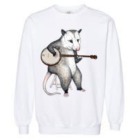 Opossum Playing Banjo Guitar Possum Live Weird Trash Kitty Garment-Dyed Sweatshirt