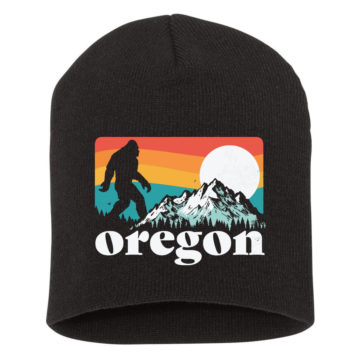 Oregon Pride Bigfoot Mountains Short Acrylic Beanie