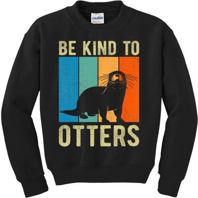 Otter Pun Be Kind To Otters Be Kind To Others Kids Sweatshirt