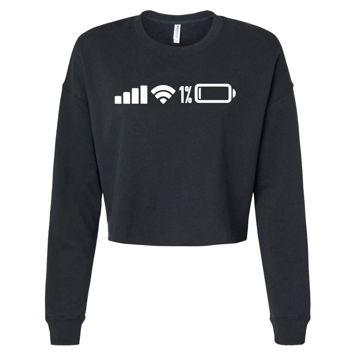 One Percent But Still Standing Cropped Pullover Crew