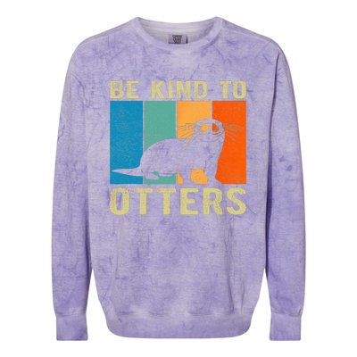 Otter Pun Be Kind To Otters Be Kind To Others Colorblast Crewneck Sweatshirt