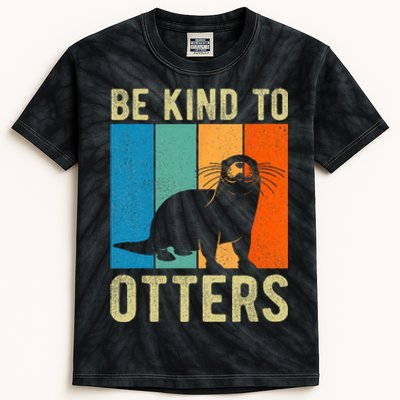 Otter Pun Be Kind to Otters Be Kind to Others Kids Tie-Dye T-Shirt