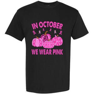 October Pink Breast Cancer Awareness Pumpkin Decor Garment-Dyed Heavyweight T-Shirt