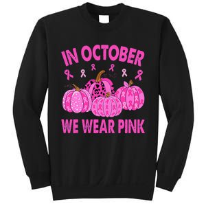 October Pink Breast Cancer Awareness Pumpkin Decor Sweatshirt