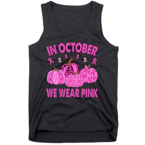 October Pink Breast Cancer Awareness Pumpkin Decor Tank Top