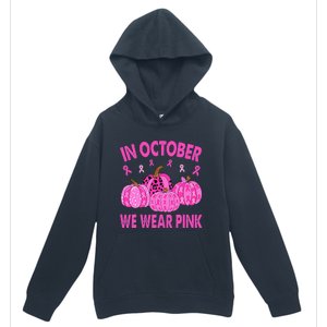 October Pink Breast Cancer Awareness Pumpkin Decor Urban Pullover Hoodie