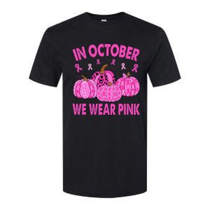 October Pink Breast Cancer Awareness Pumpkin Decor Softstyle CVC T-Shirt