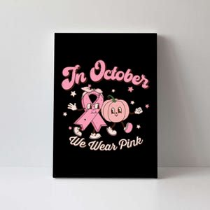 October Pink Breast Cancer Awareness Pumpkin Canvas