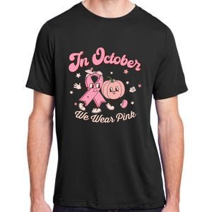 October Pink Breast Cancer Awareness Pumpkin Adult ChromaSoft Performance T-Shirt