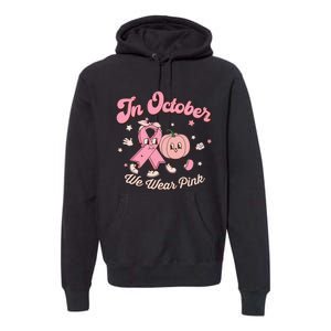 October Pink Breast Cancer Awareness Pumpkin Premium Hoodie