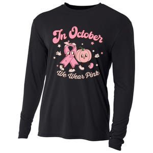 October Pink Breast Cancer Awareness Pumpkin Cooling Performance Long Sleeve Crew