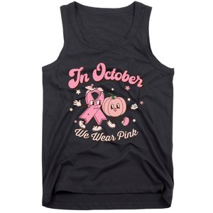 October Pink Breast Cancer Awareness Pumpkin Tank Top