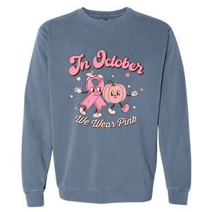 October Pink Breast Cancer Awareness Pumpkin Garment-Dyed Sweatshirt