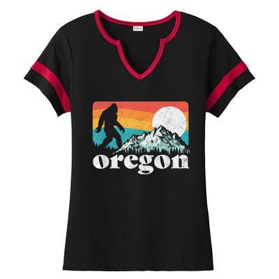 Oregon Pride Bigfoot Mountains Ladies Halftime Notch Neck Tee