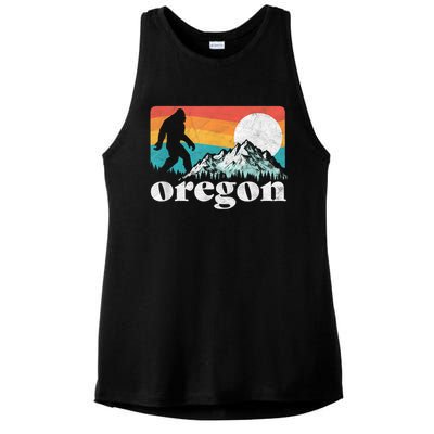 Oregon Pride Bigfoot Mountains Ladies PosiCharge Tri-Blend Wicking Tank