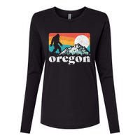 Oregon Pride Bigfoot Mountains Womens Cotton Relaxed Long Sleeve T-Shirt