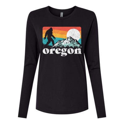 Oregon Pride Bigfoot Mountains Womens Cotton Relaxed Long Sleeve T-Shirt