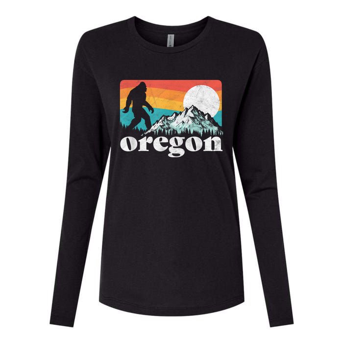 Oregon Pride Bigfoot Mountains Womens Cotton Relaxed Long Sleeve T-Shirt