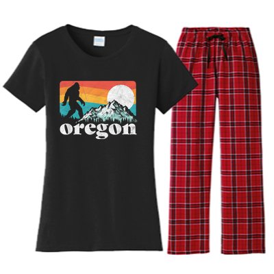 Oregon Pride Bigfoot Mountains Women's Flannel Pajama Set