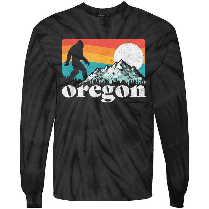 Oregon Pride Bigfoot Mountains Tie-Dye Long Sleeve Shirt