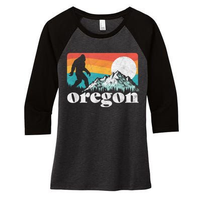 Oregon Pride Bigfoot Mountains Women's Tri-Blend 3/4-Sleeve Raglan Shirt