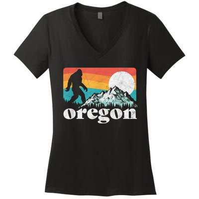 Oregon Pride Bigfoot Mountains Women's V-Neck T-Shirt