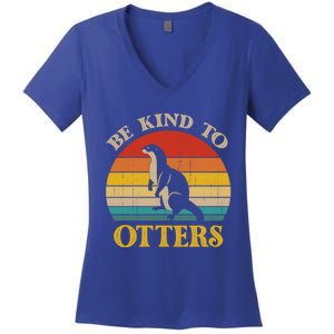 Otter Pun Be Kind To Others Be Kind To Otters Gift Women's V-Neck T-Shirt