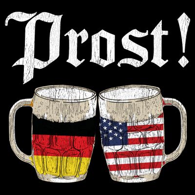 Oktoberfest Holiday Prost Beer German American Flag T-Shirt