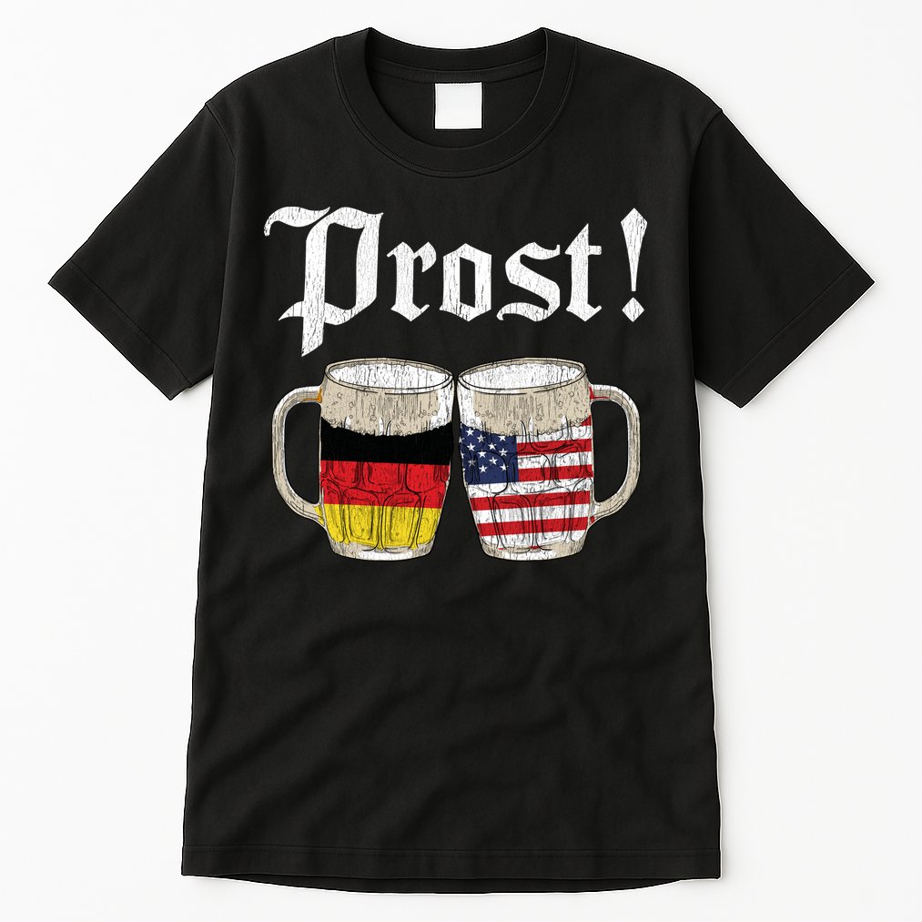 Oktoberfest Holiday Prost Beer German American Flag Tall T-Shirt