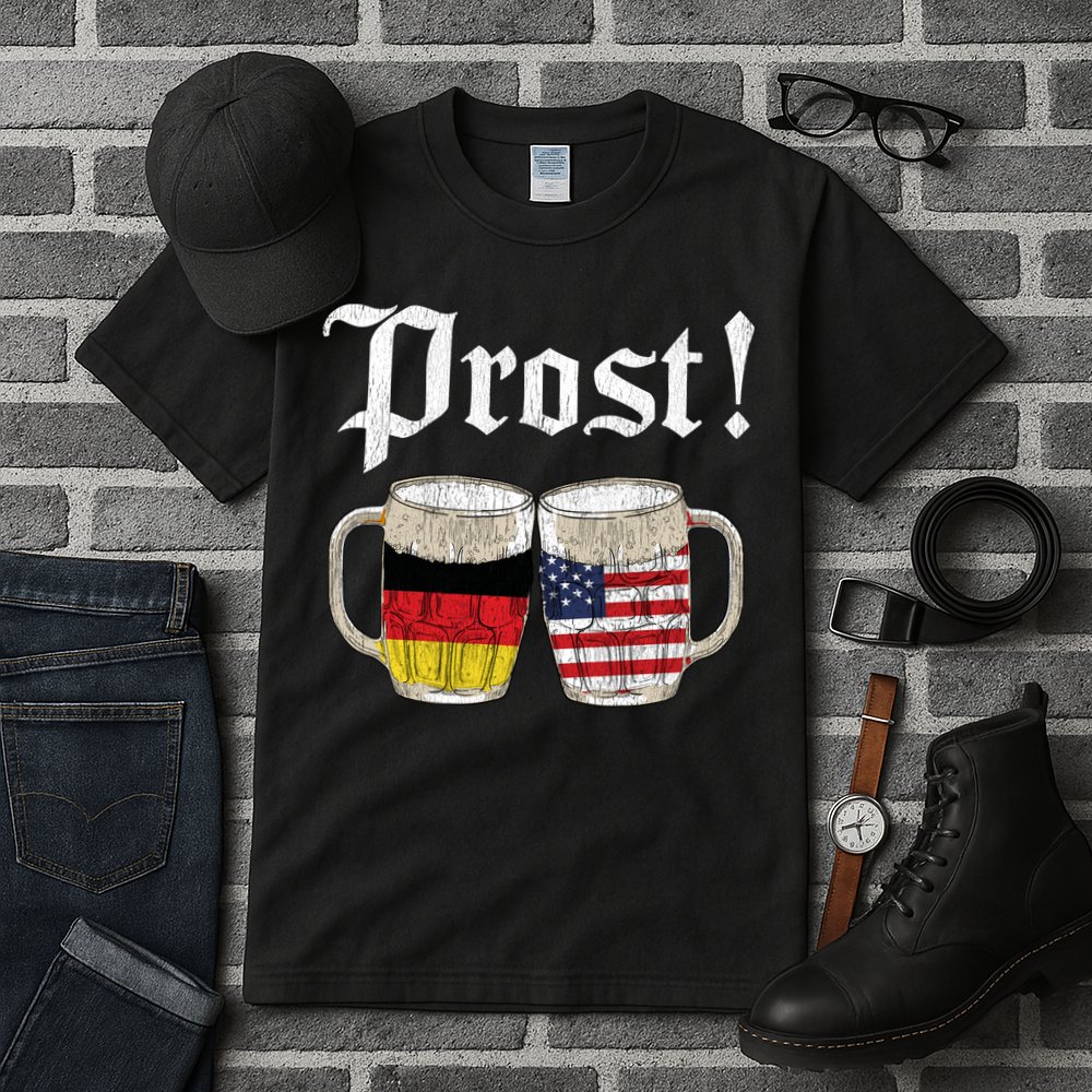 Oktoberfest Holiday Prost Beer German American Flag Tall T-Shirt