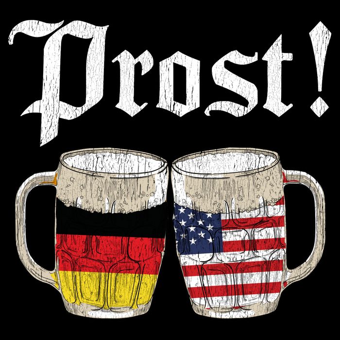 Oktoberfest Holiday Prost Beer German American Flag Tall T-Shirt