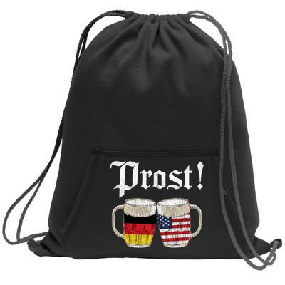 Oktoberfest Holiday Prost Beer German American Flag Sweatshirt Cinch Pack Bag