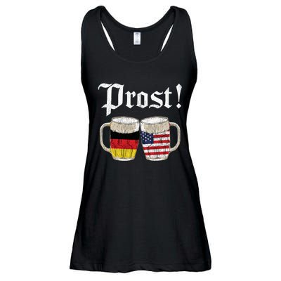 Oktoberfest Holiday Prost Beer German American Flag Ladies Essential Flowy Tank