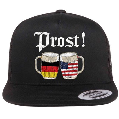 Oktoberfest Holiday Prost Beer German American Flag Flatbill Hat