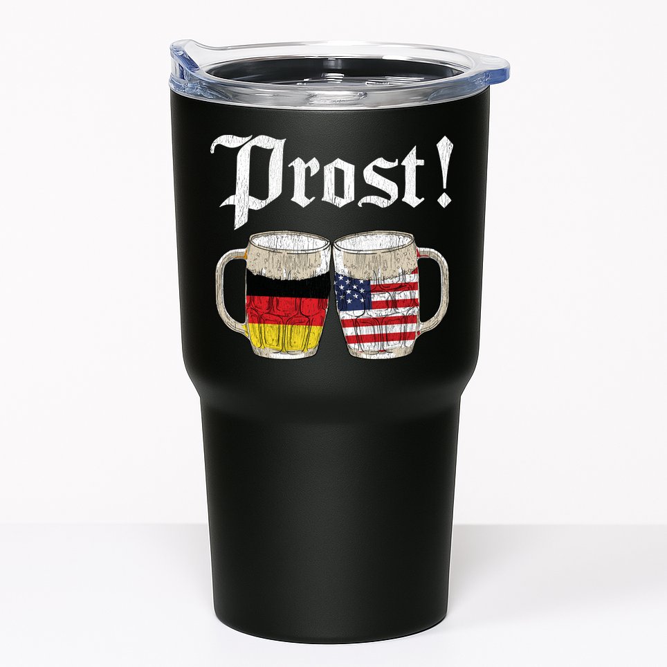 Oktoberfest Holiday Prost Beer German American Flag Tumbler