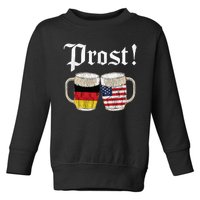 Oktoberfest Holiday Prost Beer German American Flag Toddler Sweatshirt