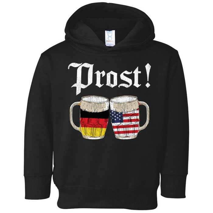 Oktoberfest Holiday Prost Beer German American Flag Toddler Hoodie