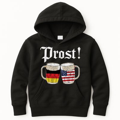 Oktoberfest Holiday Prost Beer German American Flag Kids Hoodie