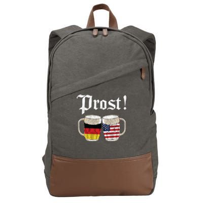 Oktoberfest Holiday Prost Beer German American Flag Cotton Canvas Backpack