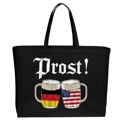 Oktoberfest Holiday Prost Beer German American Flag Cotton Canvas Jumbo Tote