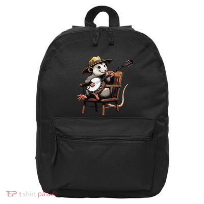 Opossum Playing Banjo Musician Player Music Playing Expert 16 in Basic Backpack