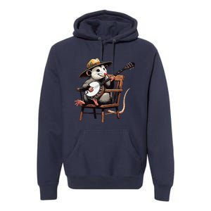 Opossum Playing Banjo Musician Player Music Playing Expert Premium Hoodie