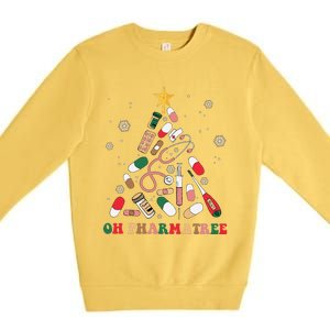 Oh Pharmatree Christmas Tree Pharmacy Medication Funny Xmas Premium Crewneck Sweatshirt