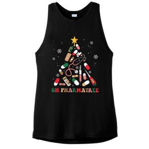 Oh Pharmatree Christmas Tree Pharmacy Medication Funny Xmas Ladies PosiCharge Tri-Blend Wicking Tank