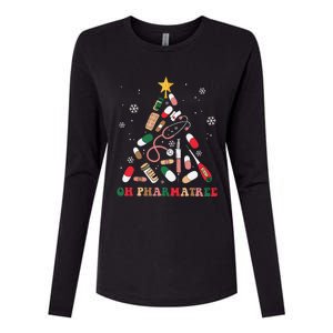 Oh Pharmatree Christmas Tree Pharmacy Medication Funny Xmas Womens Cotton Relaxed Long Sleeve T-Shirt